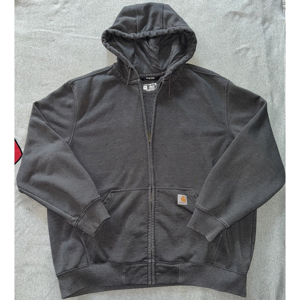 Carhartt Men's Sweatshirt Rain Defender Loose Fit Full Zip Hooded Sz XL